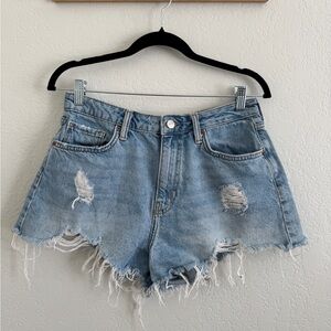 Distressed Denim Shorts